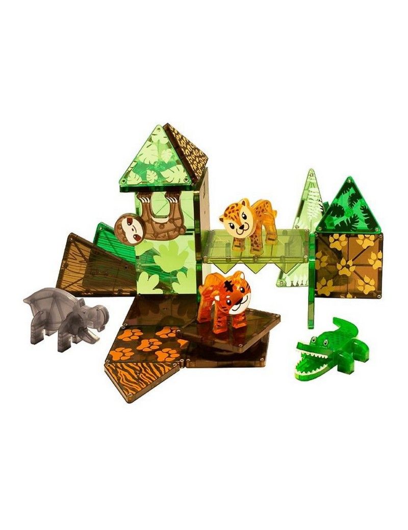 Costruzioni magnetiche Magna-Tiles- Gli animali della giungla, 25 pezzi,  costruzioni per bambini